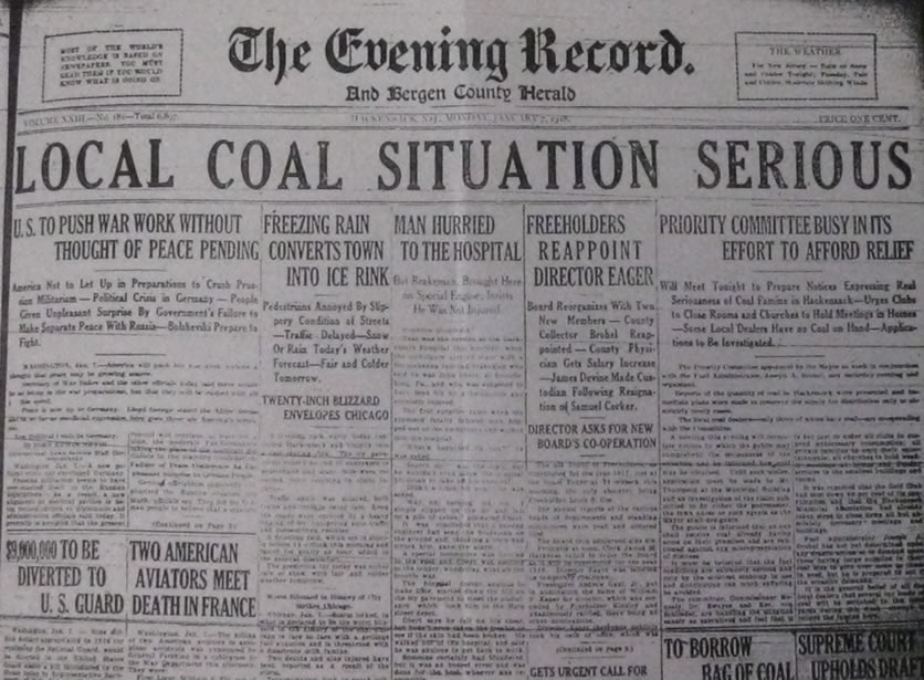 Local Coal Situation Serious January 7 1918